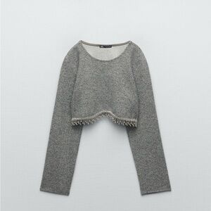 NWT Zara jewel detail Sweatshirt
